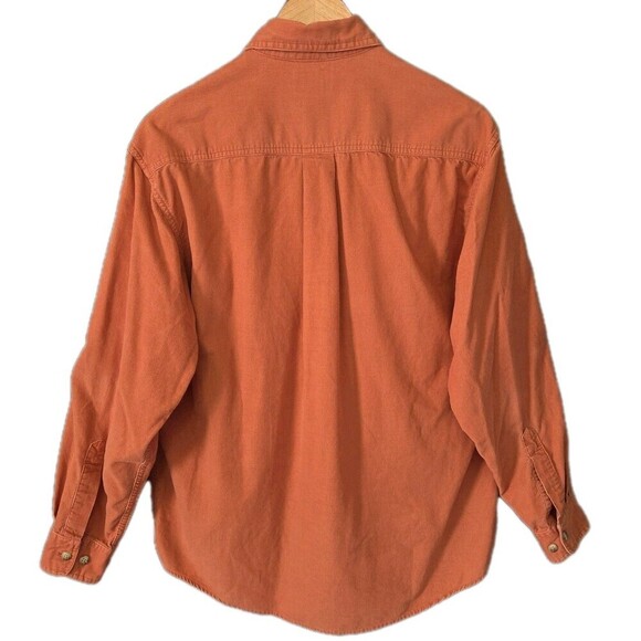 LL Bean Pin Wale Corduroy Shirt Outdoor Button Down Apricot YQ70 Men's M - Picture 10 of 12